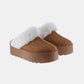 Weeboo Thick Bottom Fur Trim Snow Slippers