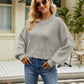 Round Neck Lantern Sleeve Sweater