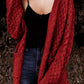 Open Front Dropped Shoulder Cardigan with Pockets