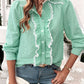 Devine Textured Lace Detail Long Sleeve Shirt