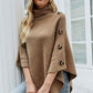 Turtleneck Buttoned Poncho