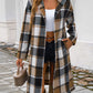 Devine Plaid Long Sleeve Hooded Coat