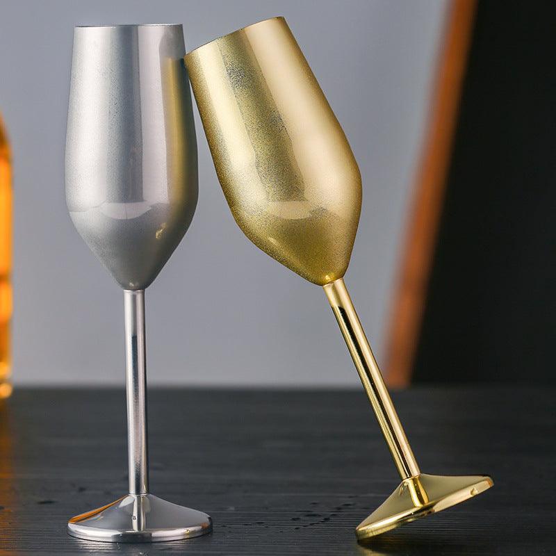 The Retro Wine Glass Collection in Three Sleek Metallic Finishes