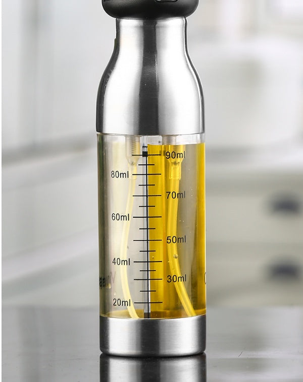 Stainless Steel Double-Layer Oil Spray Bottle | 90ml Capacity