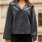 Collared Neck Dropped Shoulder Jacket