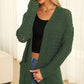 Open Front Dropped Shoulder Cardigan with Pockets