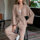 Dropped Shoulder Cardigan and Pants Set