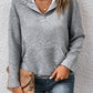 Perfee Half Buttoned Collared Neck Sweatshirt with Pocket