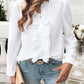 Devine Textured Lace Detail Long Sleeve Shirt