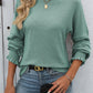 Mandy Ribbed Round Neck Long Sleeve T-Shirt