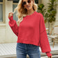 Round Neck Lantern Sleeve Sweater