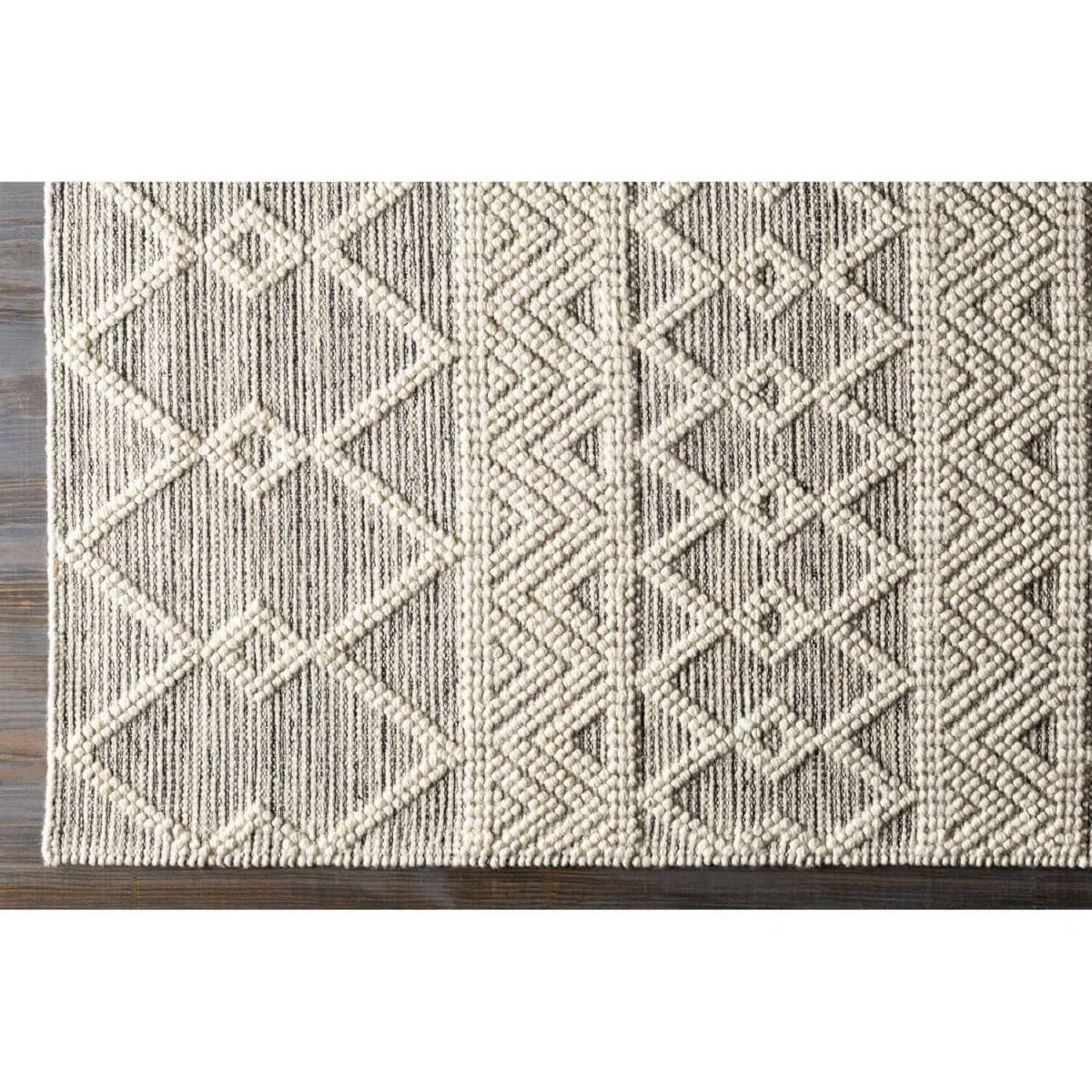 2-ft. x 3-ft. Hand Woven Wool Blend Grey Beige Ivory Persian Style Area Rug