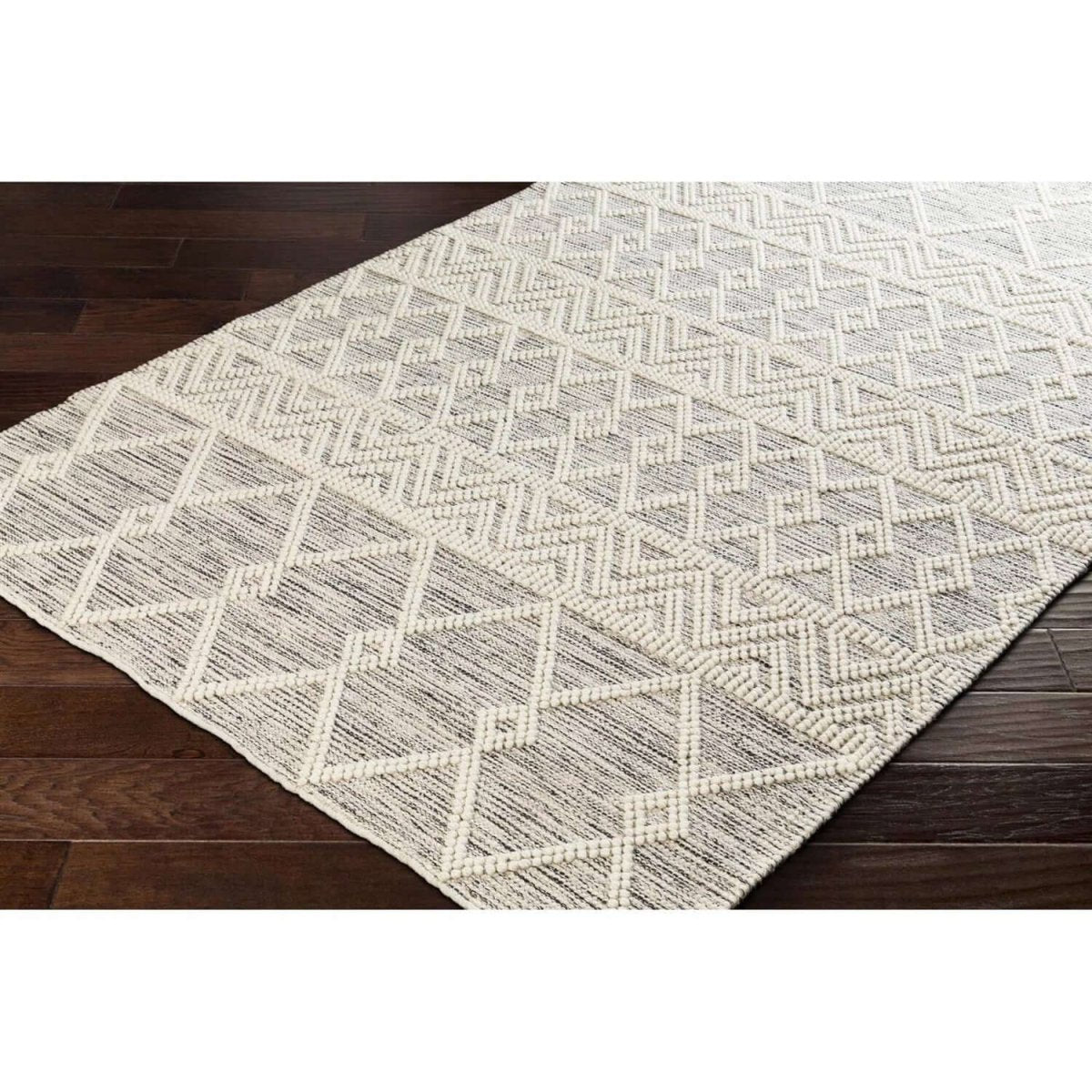 2-ft. x 3-ft. Hand Woven Wool Blend Grey Beige Ivory Persian Style Area Rug