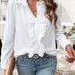 Devine Textured Lace Detail Long Sleeve Shirt