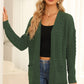 Open Front Dropped Shoulder Cardigan with Pockets