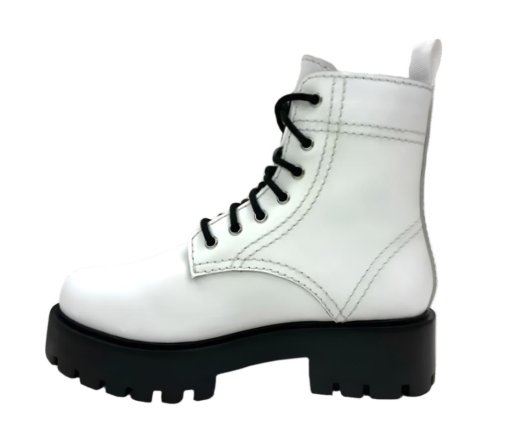 Alice White Heeled Combat Boot