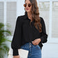 Puff Sleeve Collared Neck Shirt