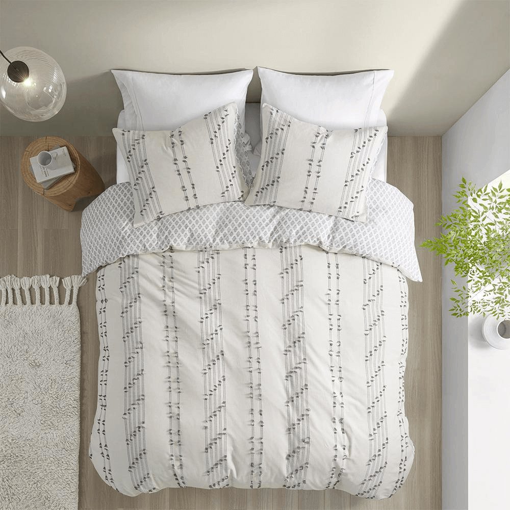 3-Piece Cotton Jacquard Comforter Set -  Kara