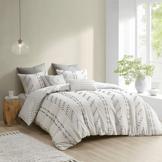 3-Piece Cotton Jacquard Comforter Set -  Kara