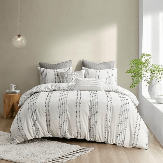 3-Piece Cotton Jacquard Comforter Set -  Kara