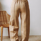 Drawstring Wide Leg Pants with Pockets