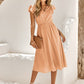 V-Neck Flutter Sleeve Midi Dress