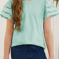 Round Neck Flutter Sleeve T-Shirt