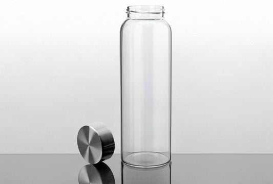 32 oz Glass Water Bottle with Stainless Steel Cap (2nd Generation)