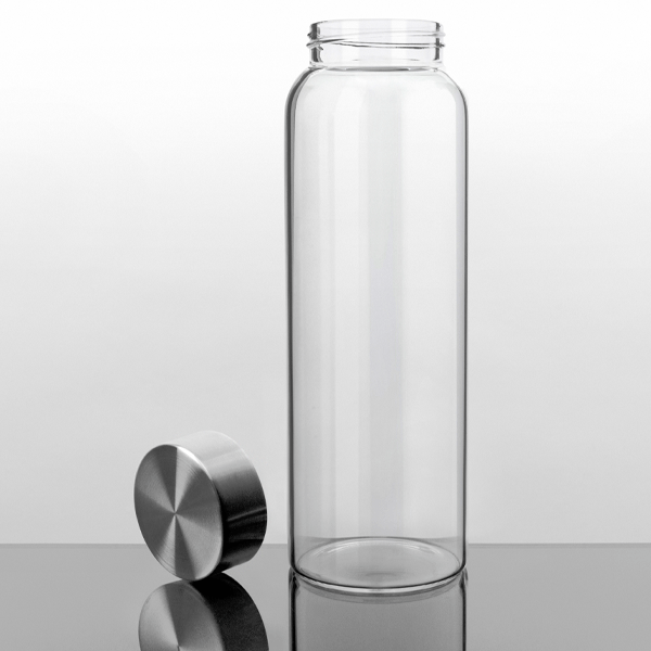 32 oz Glass Water Bottle with Stainless Steel Cap (2nd Generation)