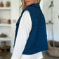 Double Take Full Size Pocketed Texture Snap Down Vest Coat