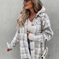 Plaid Dropped Shoulder Hooded Jacket