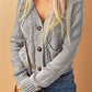 Woven Right Mixed Knit Button Down Cardigan with Pockets