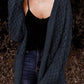 Open Front Dropped Shoulder Cardigan with Pockets