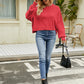 Round Neck Lantern Sleeve Sweater