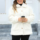 Plus Size Fuzzy Collared Neck Long Sleeve Jacket