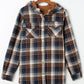 Plaid Button Up Long Sleeve Hooded Jacket