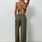 Perfee Crisscross Back Cropped Top and Pants Set