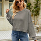 Round Neck Lantern Sleeve Sweater