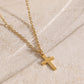 18K Gold-Plated Three-Layered Cross Necklace