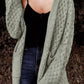 Open Front Dropped Shoulder Cardigan with Pockets