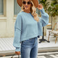 Round Neck Lantern Sleeve Sweater