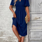 Surplice Flutter Sleeve Midi Dress