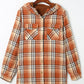 Plaid Button Up Long Sleeve Hooded Jacket