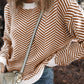 Striped Round Neck Long Sleeve Sweater