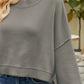 Round Neck Lantern Sleeve Sweater