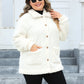 Plus Size Fuzzy Collared Neck Long Sleeve Jacket