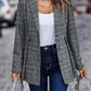 Plaid Button Up Lapel Collar Blazer