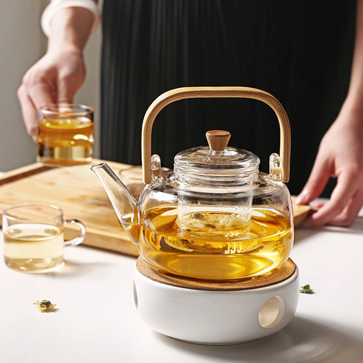 Bamboo & Glass Tea Kettle