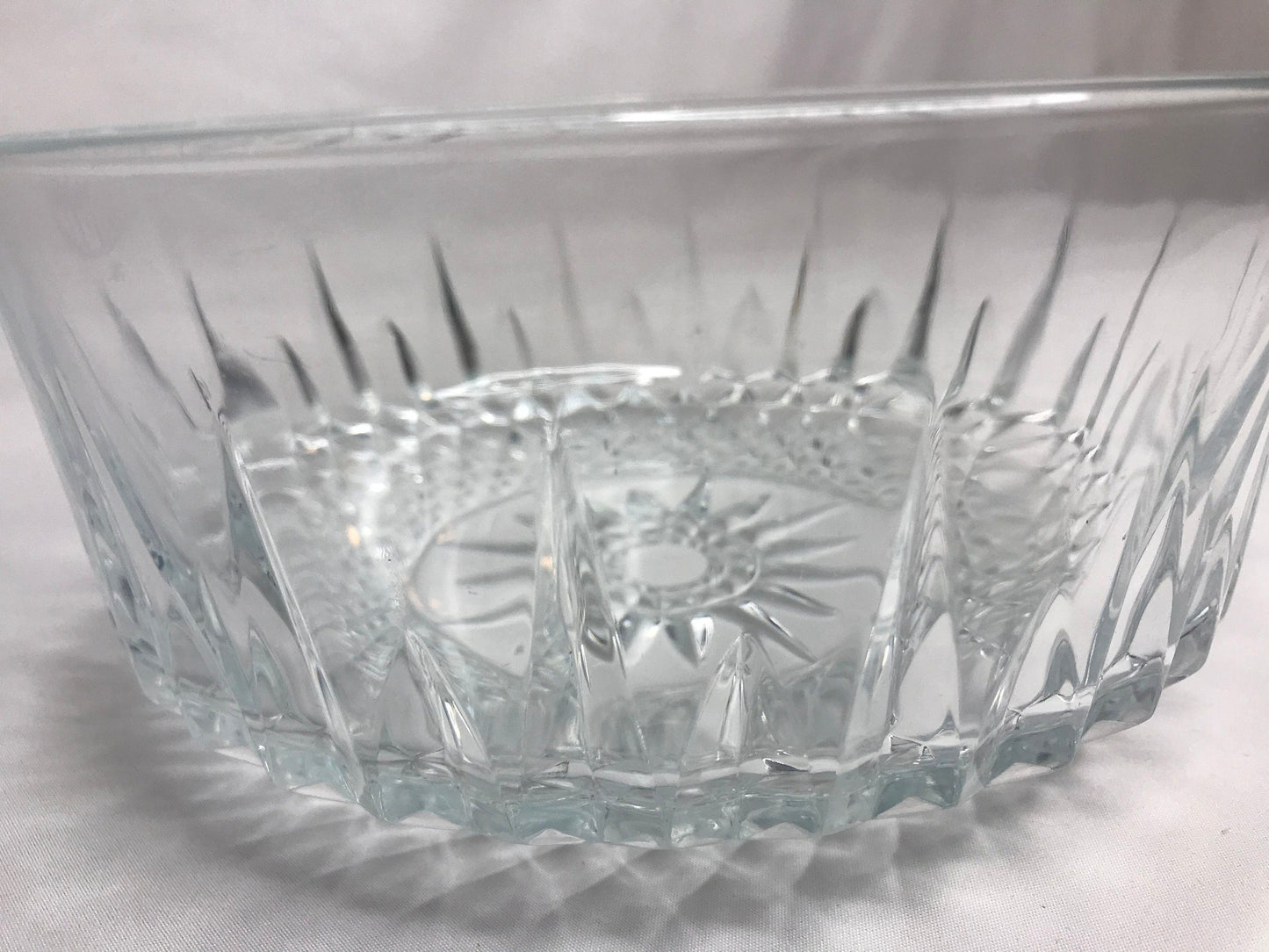 Mid Century Cut Glass Decorative Glass Serving Bowls