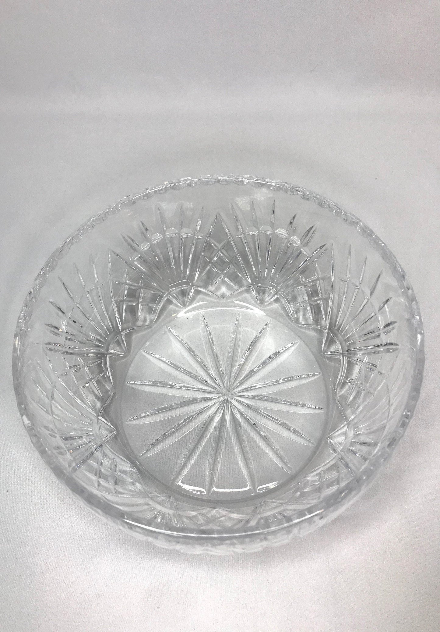 Mid Century Cut Glass Decorative Glass Serving Bowls